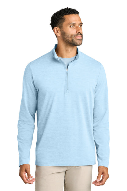 Front View of AiryBlueHt TravisMathew Onward 1/4-Zip TMA42775 plain