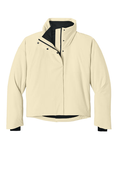 Front View of Alabaster MiiR Women's Sashiko Full-Zip Stretch Puffy MRAW440 plain
