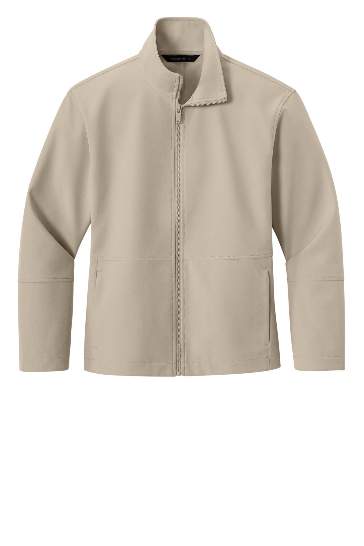 Front View of Almond Mercer+Mettle Women's Comfort Soft Shell Jacket MM7105 plain