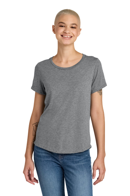 Front View of AlumGrey Allmade Women's Relaxed Tri-Blend Scoop Neck Tee AL2015 plain
