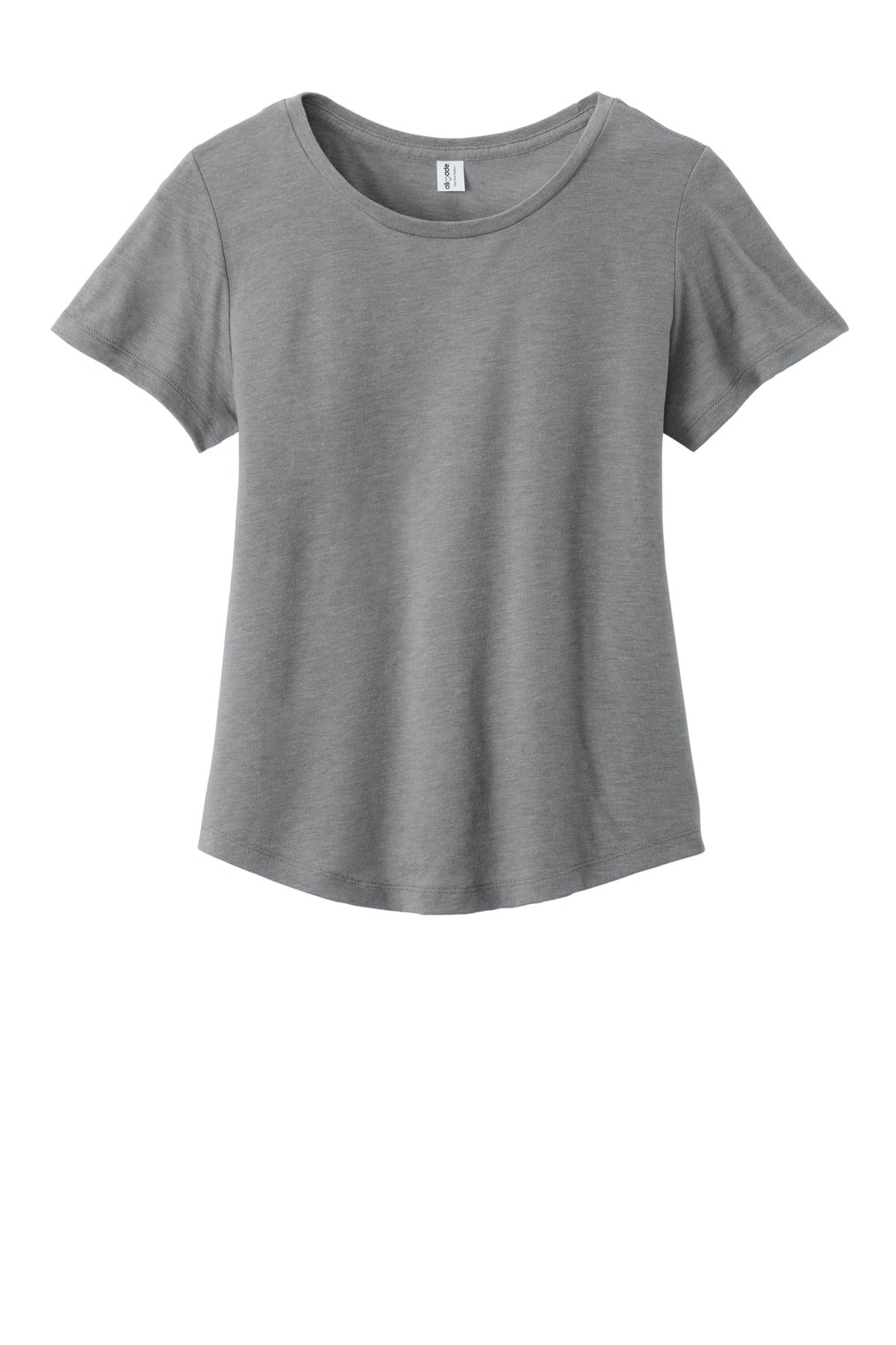 Front View of AlumGrey Allmade Women's Relaxed Tri-Blend Scoop Neck Tee AL2015 plain