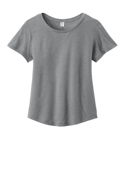 Front View of AlumGrey Allmade Women's Relaxed Tri-Blend Scoop Neck Tee AL2015 plain
