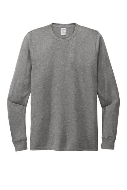 Front View of Aluminum Grey Allmade Unisex Tri-Blend Long Sleeve Tee AL6004 plain
