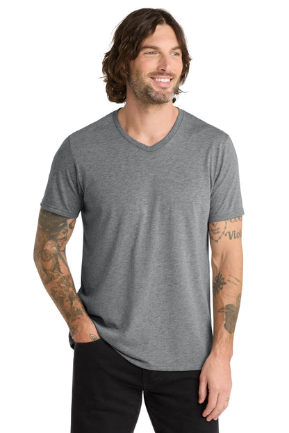 Front View of Aluminum Grey Allmade Unisex Tri-Blend V-Neck Tee AL2014 plain