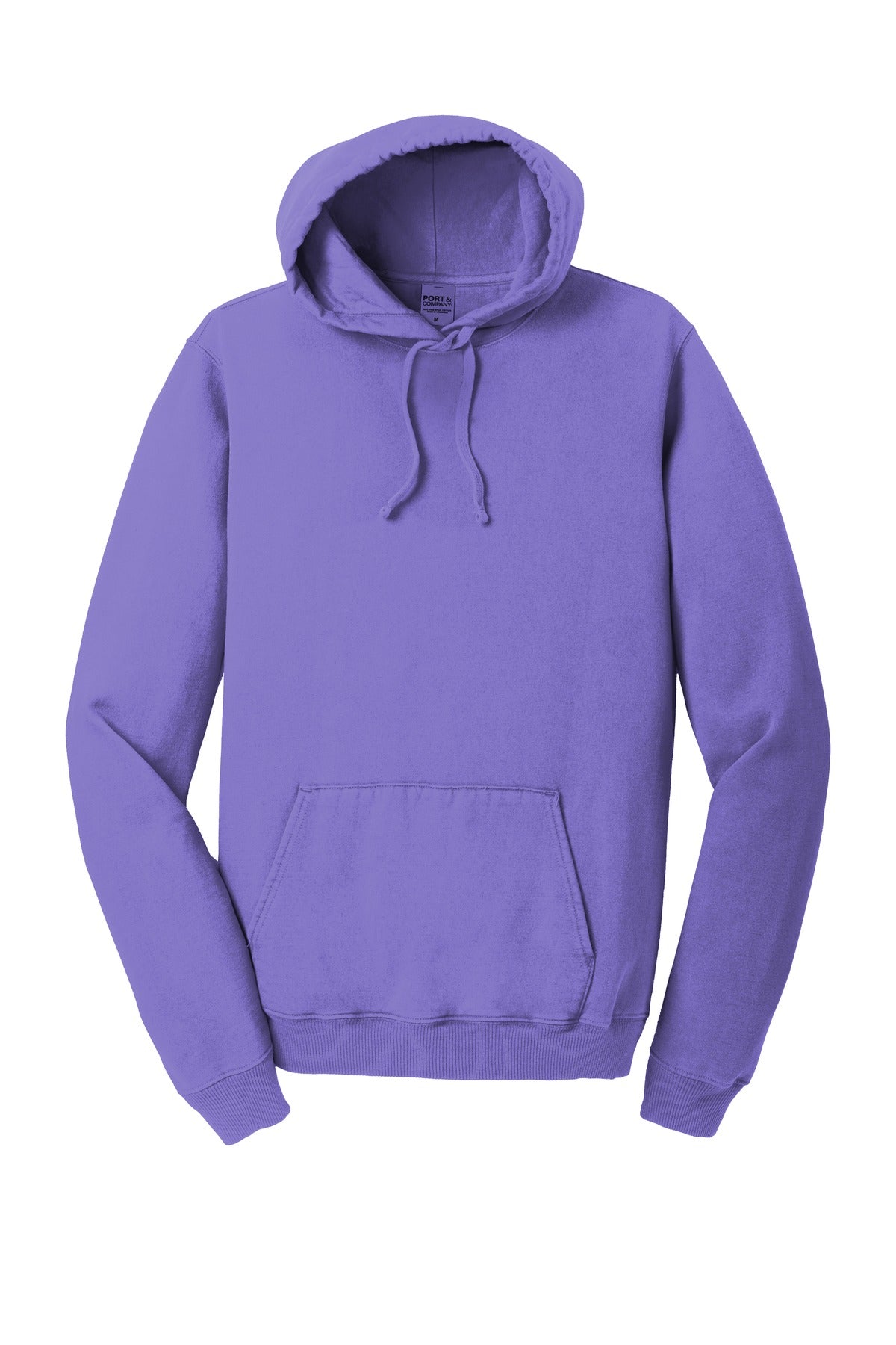 Front View of Amethyst Port & Co Beach Wash Garment-Dyed Pullover Hooded Sweatshirt. PC098H plain