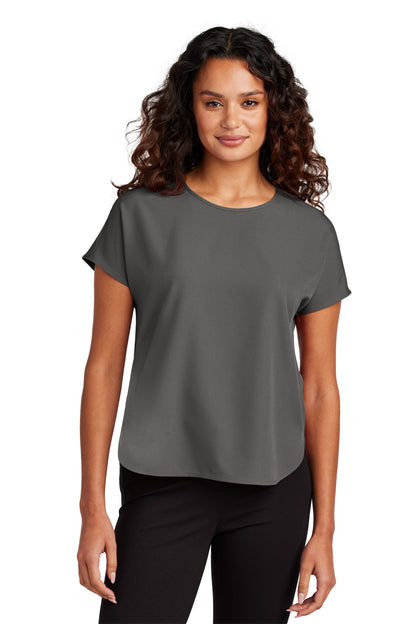 Front View of AnchorGrey Mercer+Mettle Women's Stretch Crepe Crew MM2015 plain
