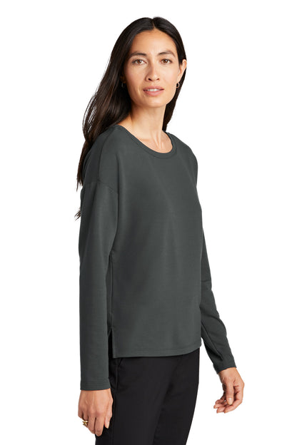 Front View of AnchorGrey Mercer+Mettle Women's Stretch Drop Shoulder Pullover MM3013 plain
