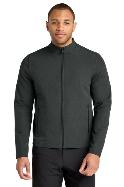 Front View of AnchorGyHt Mercer+Mettle Stretch Soft Shell Jacket MM7102 plain