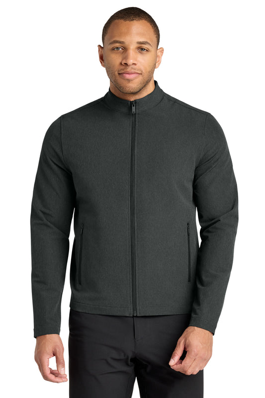 Front View of AnchorGyHt Mercer+Mettle Stretch Soft Shell Jacket MM7102 plain