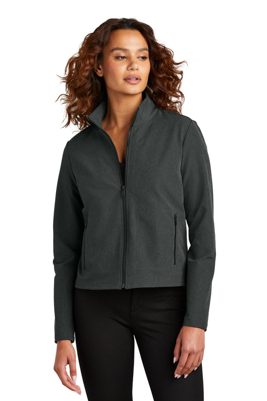 Front View of AnchorGyHt Mercer+Mettle Women's Stretch Soft Shell Jacket MM7103 plain