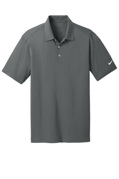Front View of Anthracite Nike Dri-FIT Vertical Mesh Polo. 637167 plain