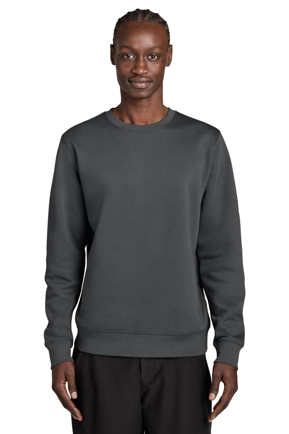 Front View of Anthracite Stanley/Stella Unisex Roller Crewneck Sweatshirt SXU010 plain