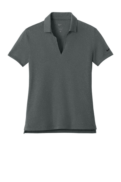 Front View of AnthrctHt Nike Women's Dri-FIT Smooth Heather Polo NKFQ4793 plain