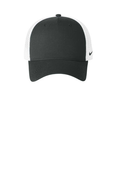 Front View of Anth/White Nike Snapback Mesh Trucker Cap NKFN9893 plain