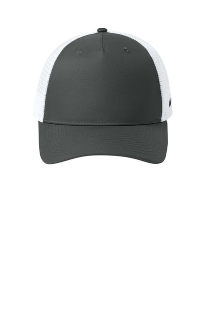 Front View of Anth/White Nike Snapback Mesh Trucker Cap NKFN9893