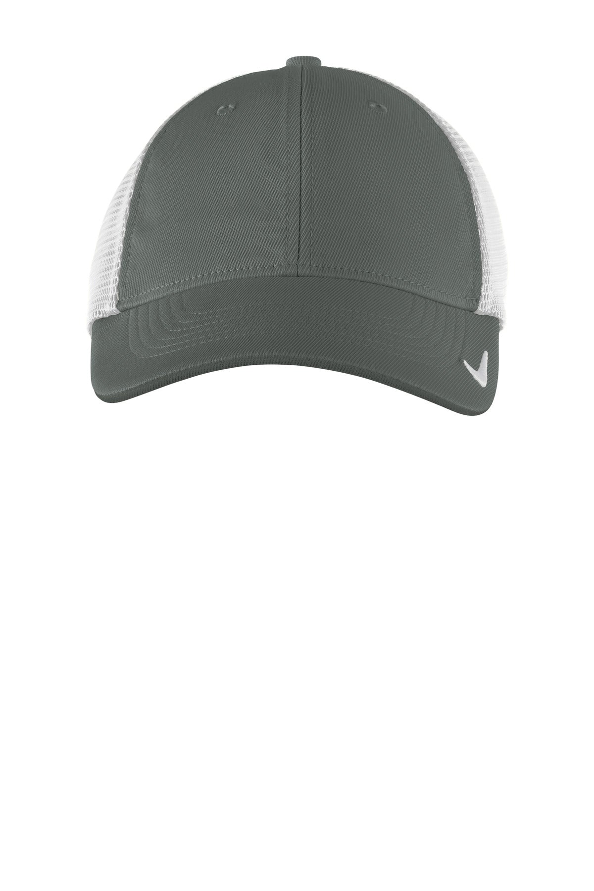 Front View of Anth/White Nike Stretch-to-Fit Mesh Back Cap NKFB6448 plain