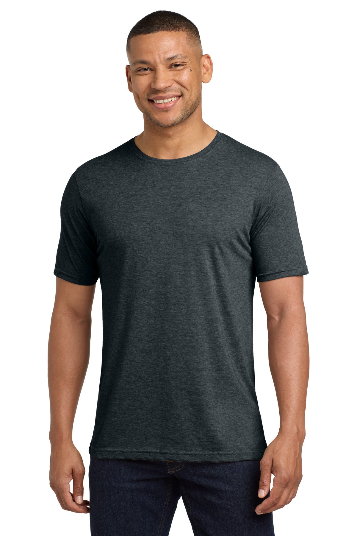 Front View of AntqDenim Next Level Apparel Adult Poly/Cotton Tee. NL6200 plain
