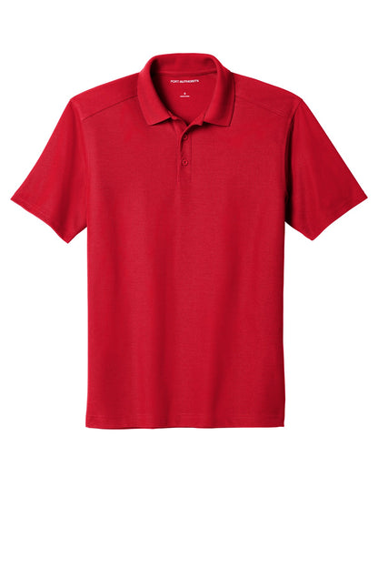 Front View of Apple Red Port Authority EZPerformance Pique Polo. K600 plain
