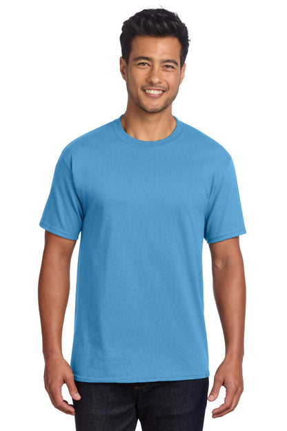 Front View of AquaticBl Port & Co Core Cotton DTG Tee PC54DTG plain