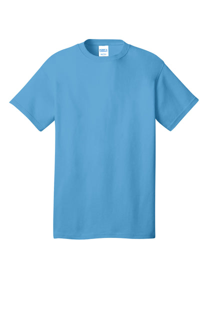 Front View of AquaticBl Port & Co Core Cotton DTG Tee PC54DTG plain