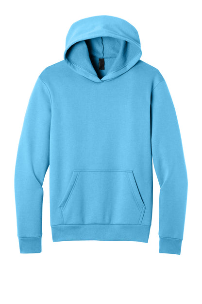 Front View of AquaticBl Port & Co Easy Fleece Pullover Hooded Sweatshirt PC68H plain