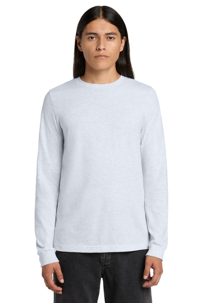 Front View of Ash BELLA+CANVAS Unisex Jersey Long Sleeve Tee. BC3501 plain