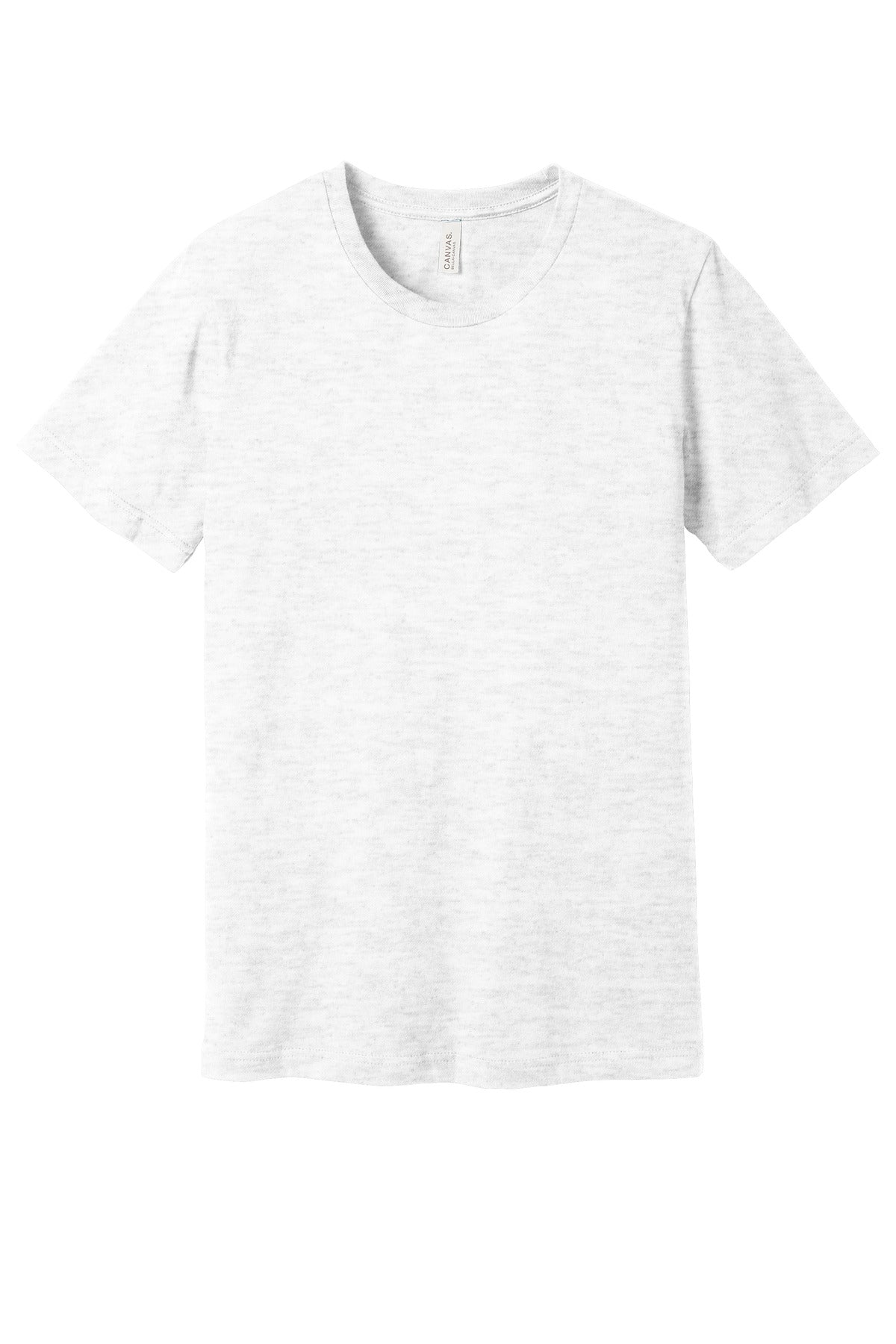 Front View of Ash BELLA+CANVAS Unisex Jersey Short Sleeve Tee. BC3001 plain