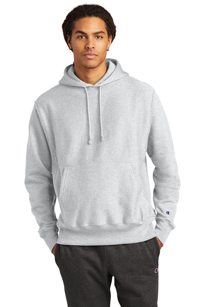 Front View of Ash Champion Reverse Weave Hooded Sweatshirt S101 plain