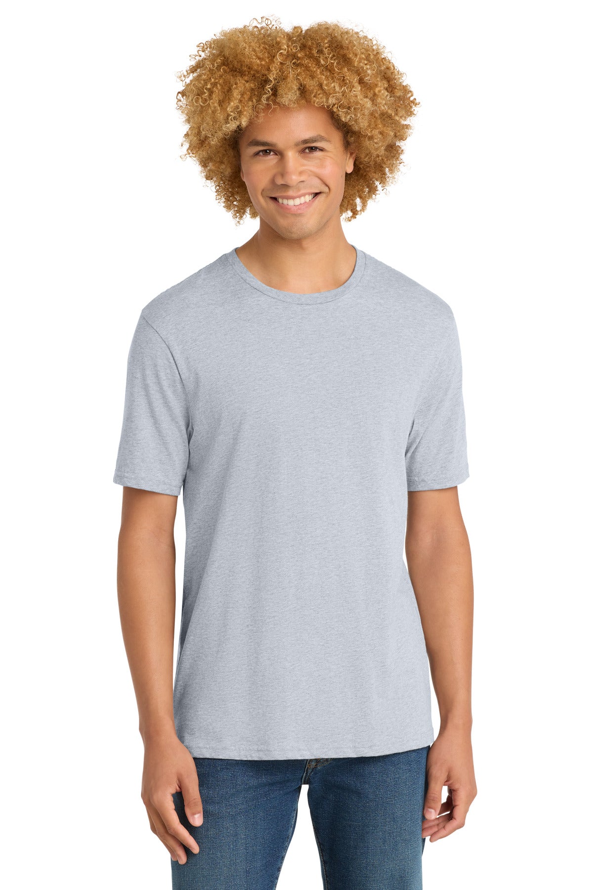 Front View of Ash District Perfect Weight Tee. DT104 plain