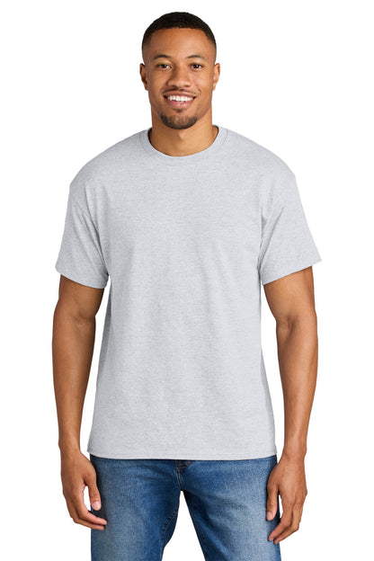Front View of Ash Gildan DryBlend 50 Cotton/50 Poly T-Shirt. 8000 plain