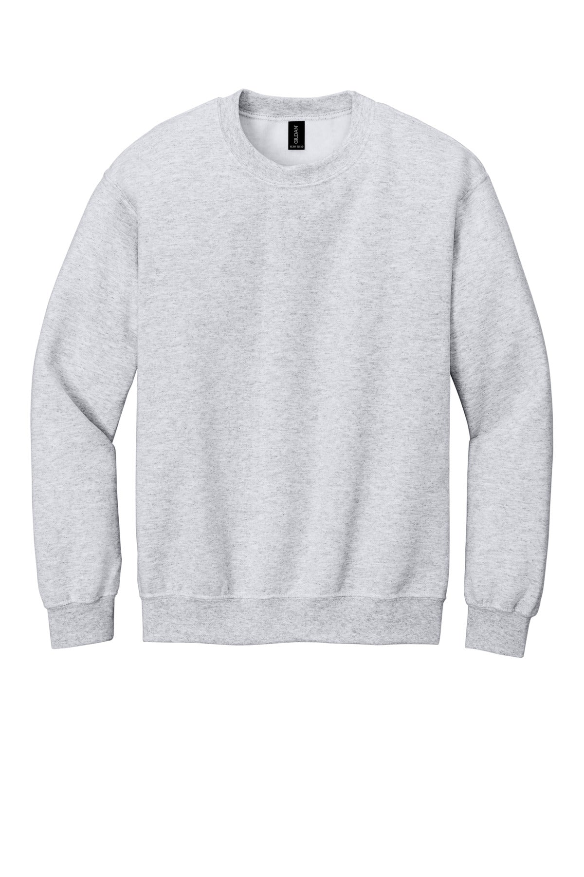Front View of Ash Gildan Heavy Blend Crewneck Sweatshirt. 18000 plain