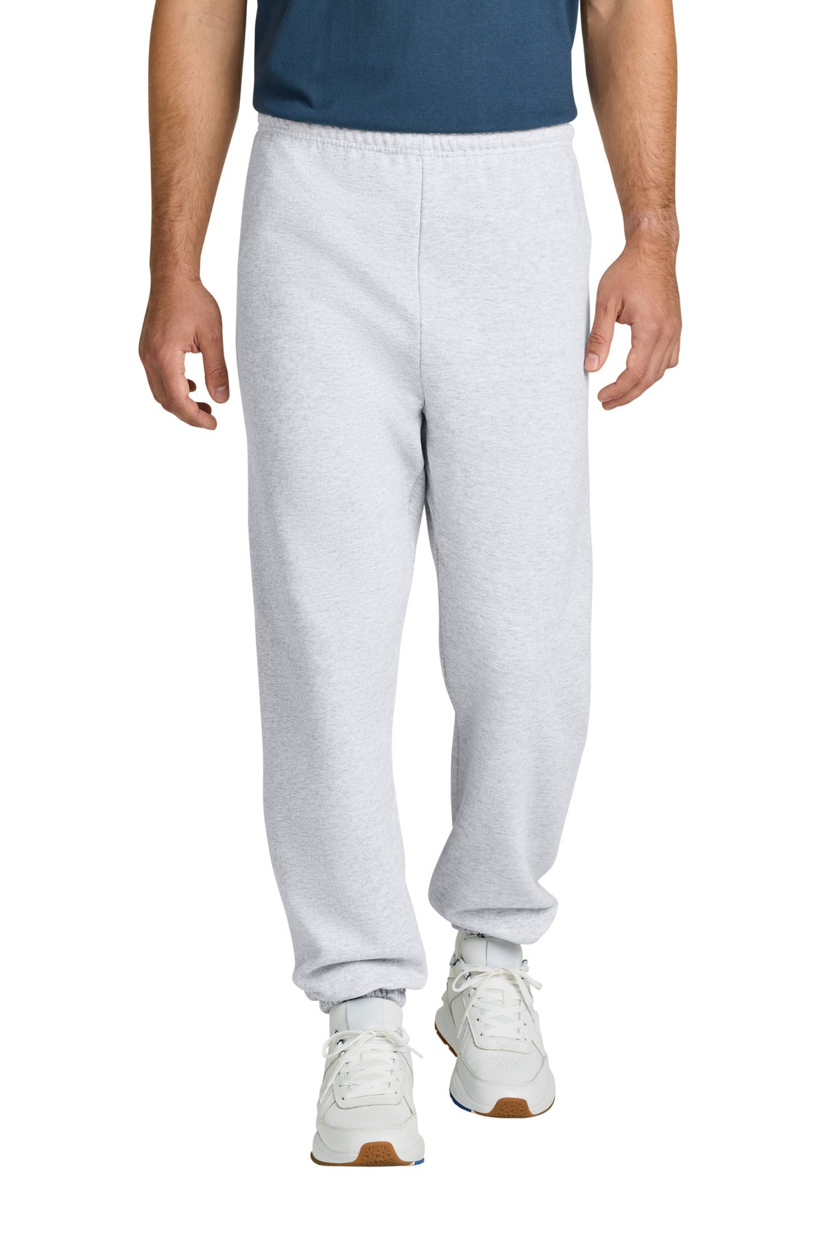 Front View of Ash Gildan Heavy Blend Sweatpant. 18200 plain