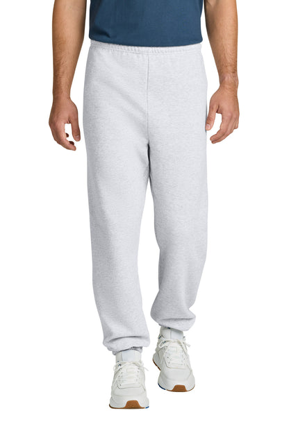 Front View of Ash Gildan Heavy Blend Sweatpant. 18200 plain