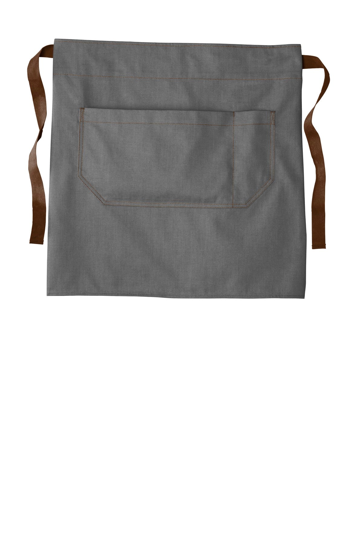 Front View of Ash Grey Port Authority Market Half Bistro Apron. A801 plain