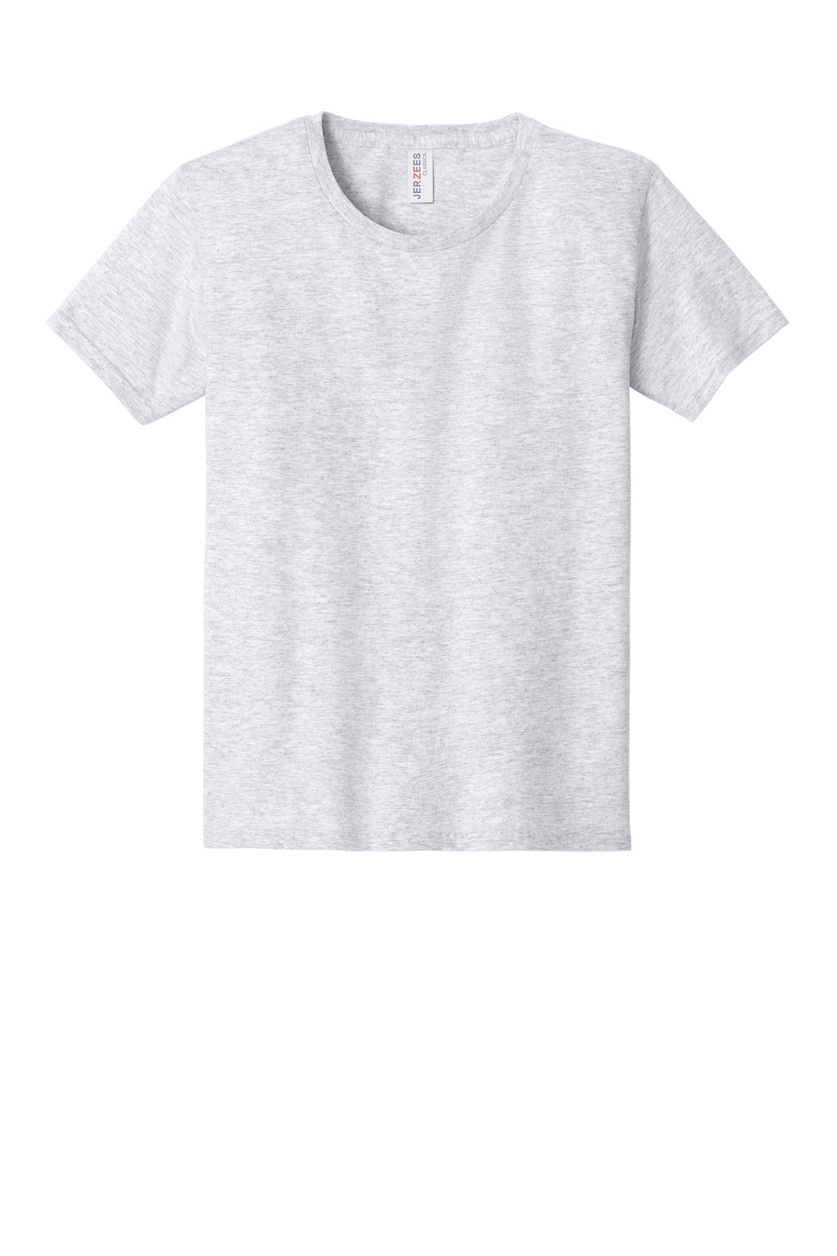 Front View of Ash Jerzees Classics Youth Cotton T-Shirt 363Y plain