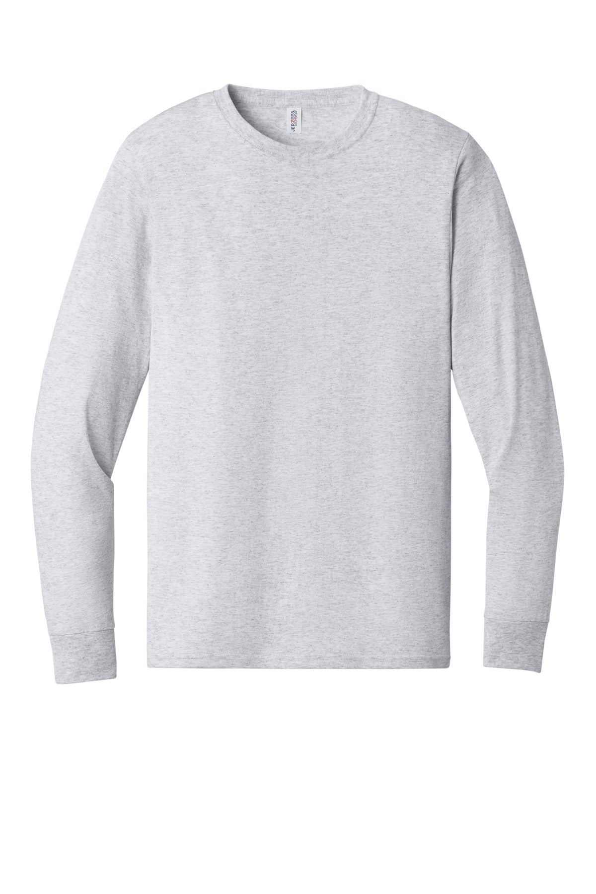 Front View of Ash Jerzees - Dri-Power 50/50 Cotton/Poly Long Sleeve T-Shirt. 29LS plain
