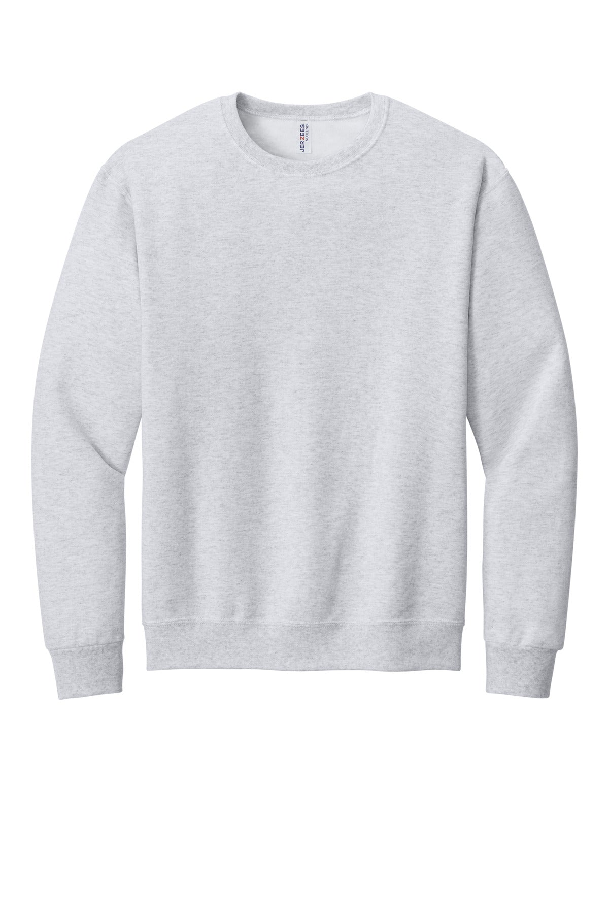 Front View of Ash Jerzees - NuBlend Crewneck Sweatshirt. 562M plain