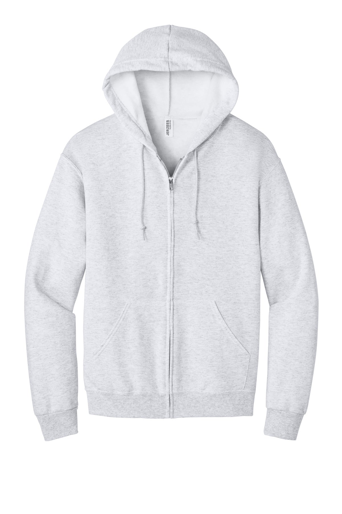 Front View of Ash Jerzees - NuBlend Full-Zip Hooded Sweatshirt. 993M plain