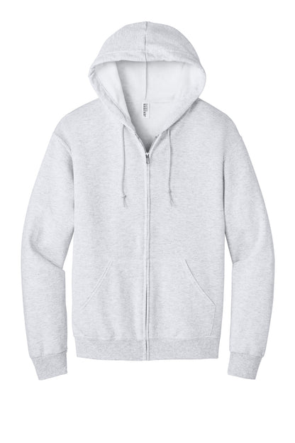 Front View of Ash Jerzees - NuBlend Full-Zip Hooded Sweatshirt. 993M plain