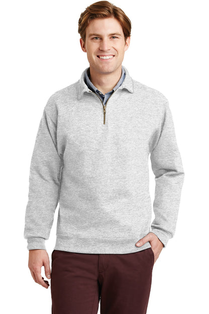 Front View of Ash Jerzees Super Sweats NuBlend - 1/4-Zip Sweatshirt with Cadet Collar. 4528M plain