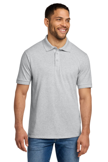 Front View of Ash Port & Co Core Blend Jersey Knit Polo. KP55 plain