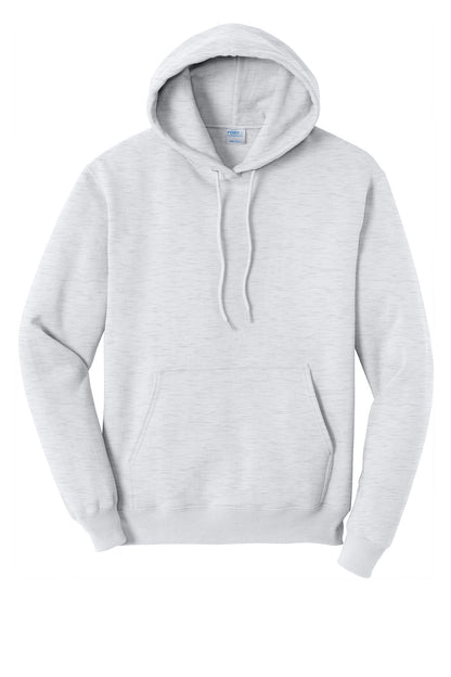 Front View of Ash Port & Co Core Fleece Pullover Hooded Sweatshirt. PC78H