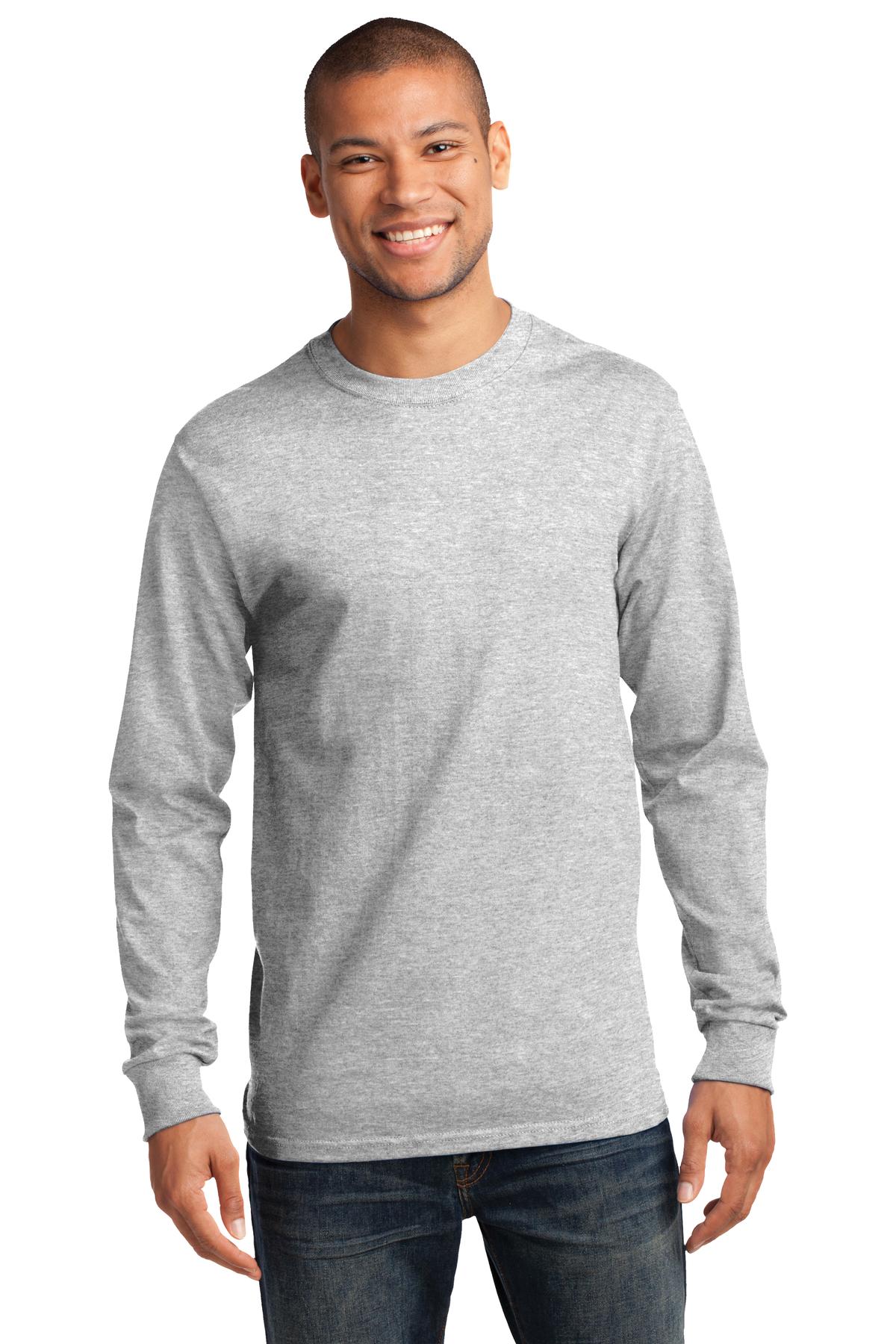 Front View of Ash Port & Co Long Sleeve Essential Tee. PC61LS plain