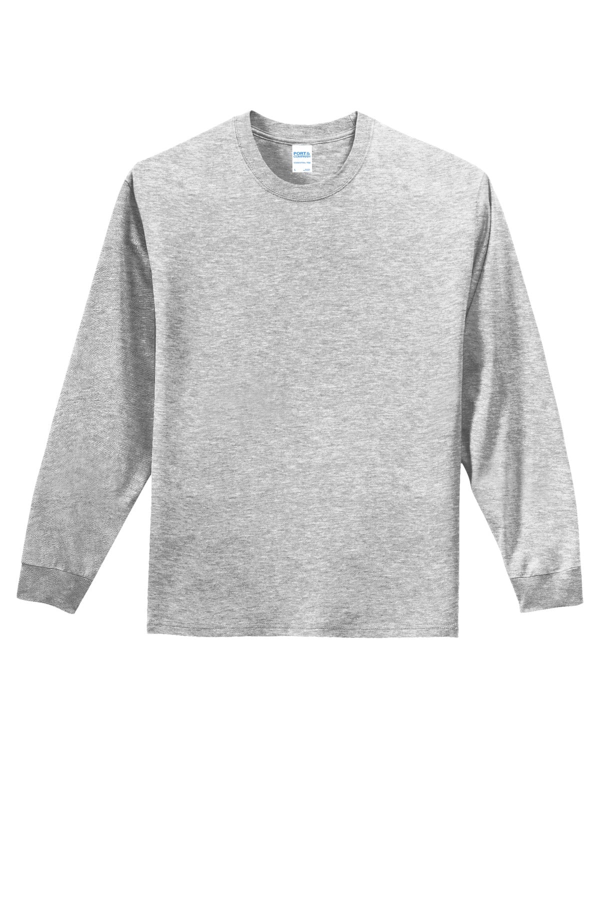 Front View of Ash Port & Co Long Sleeve Essential Tee. PC61LS plain