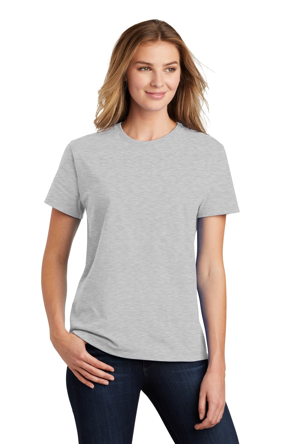Front View of Ash Port & Co Women's Essential Tee. LPC61 plain