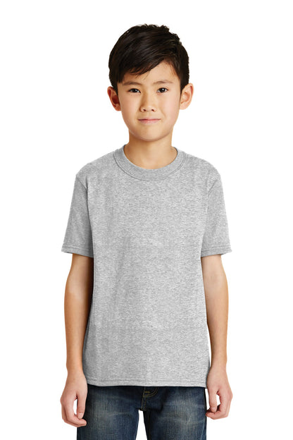 Front View of Ash Port & Co Youth Core Blend Tee. PC55Y plain