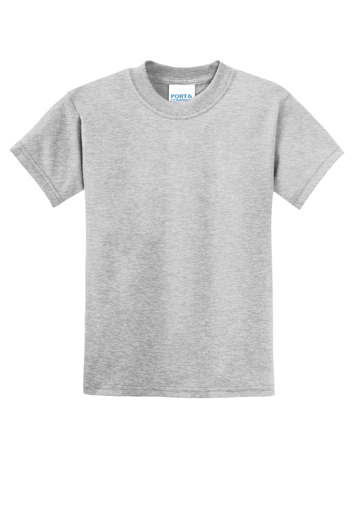 Front View of Ash Port & Co Youth Core Blend Tee. PC55Y plain