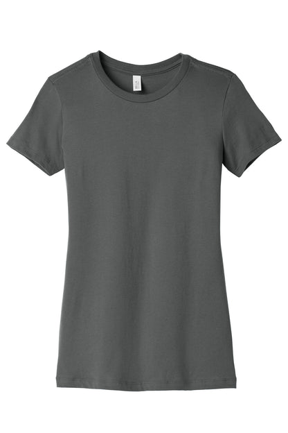 Front View of Asphalt BELLA+CANVAS Women's Slim Fit Tee. BC6004 plain