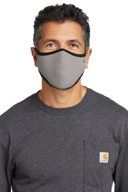 Front View of Asphalt Carhartt Cotton Ear Loop Face Mask (3 pack) CT105160 plain