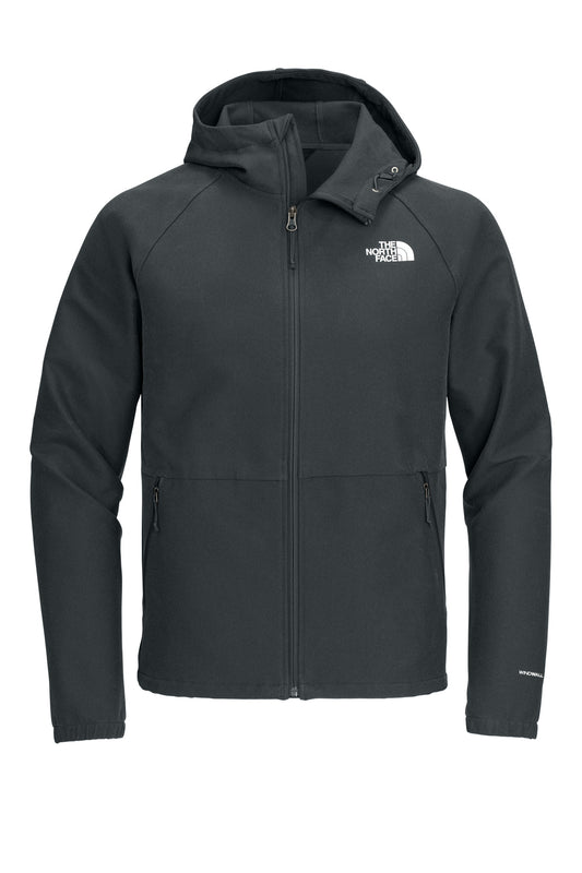 Front View of AsphGyDkH The North Face Barr Lake Hooded Soft Shell Jacket NF0A8BUF plain